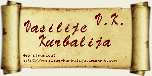 Vasilije Kurbalija vizit kartica